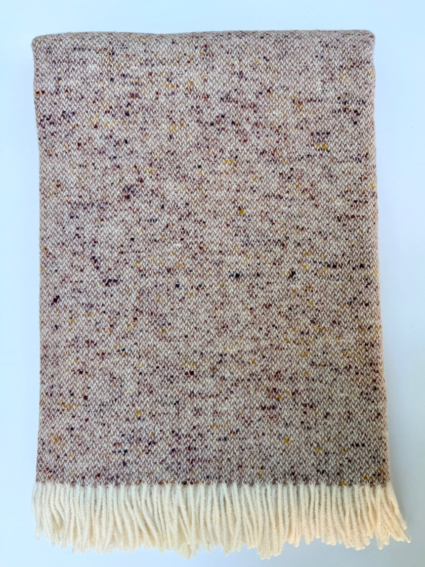 Bronte By Moon Donegal Pure New Wool Throw, Rose