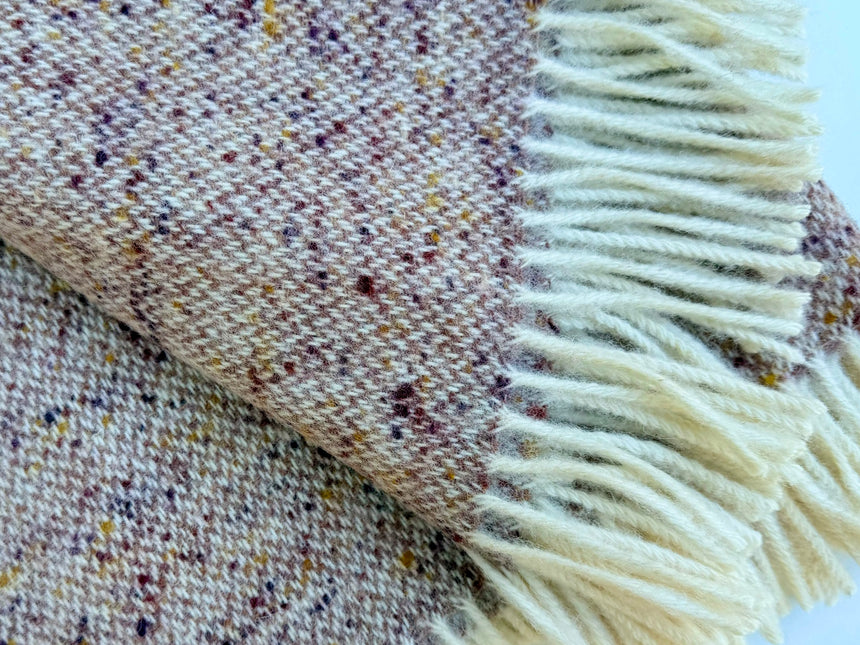 Bronte By Moon Donegal Pure New Wool Throw, Rose