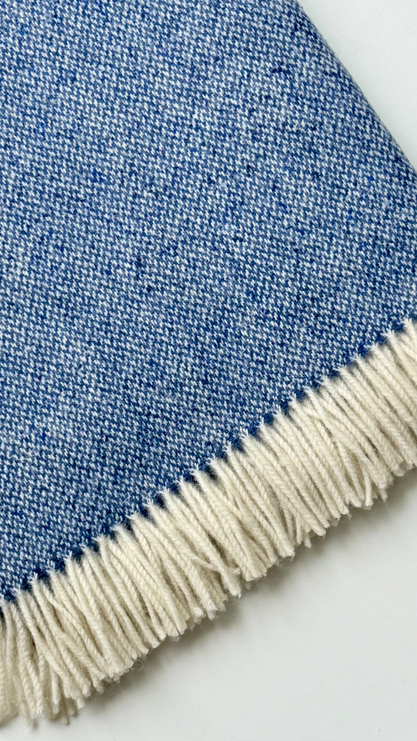 Bronte By Moon Donegal Pure New Wool Throw, Speckled Blue