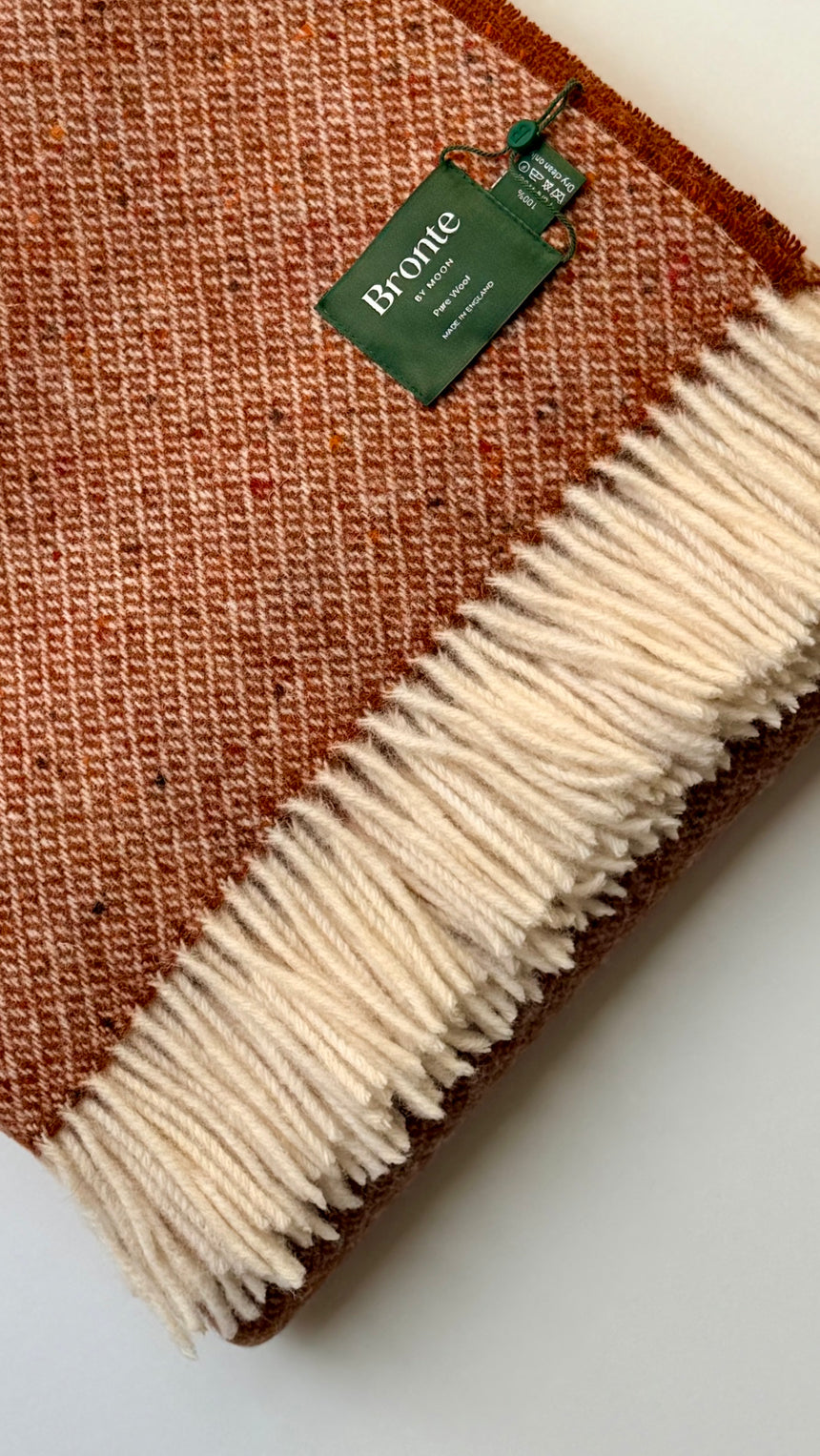 Bronte By Moon Donegal Pure New Wool Throw, Rust