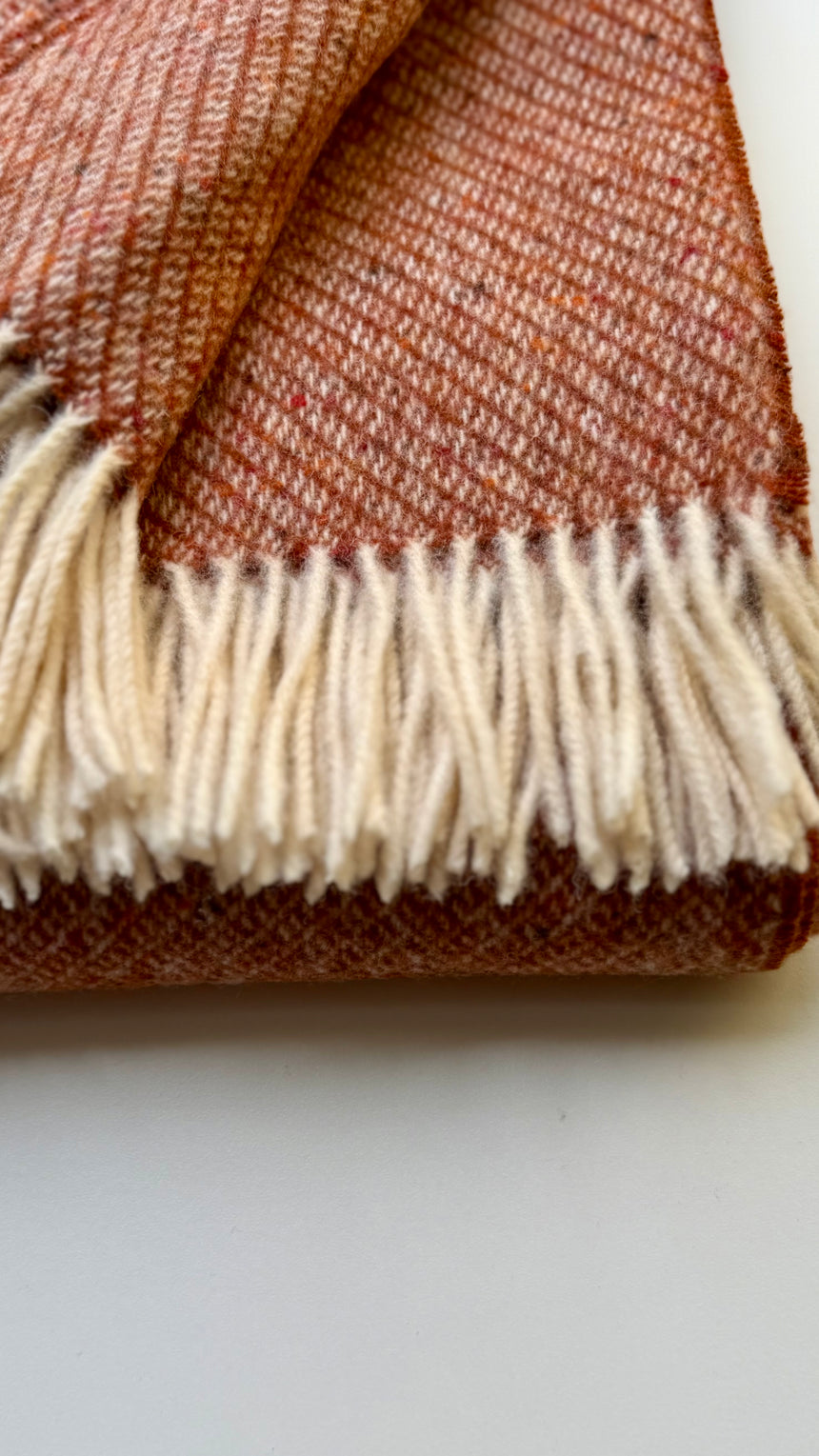 Bronte By Moon Donegal Pure New Wool Throw, Rust