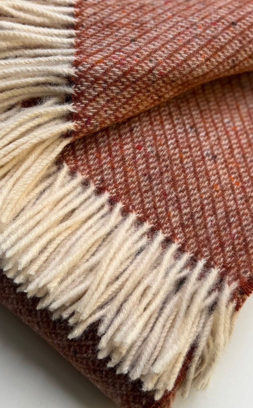 Bronte By Moon Donegal Pure New Wool Throw, Rust