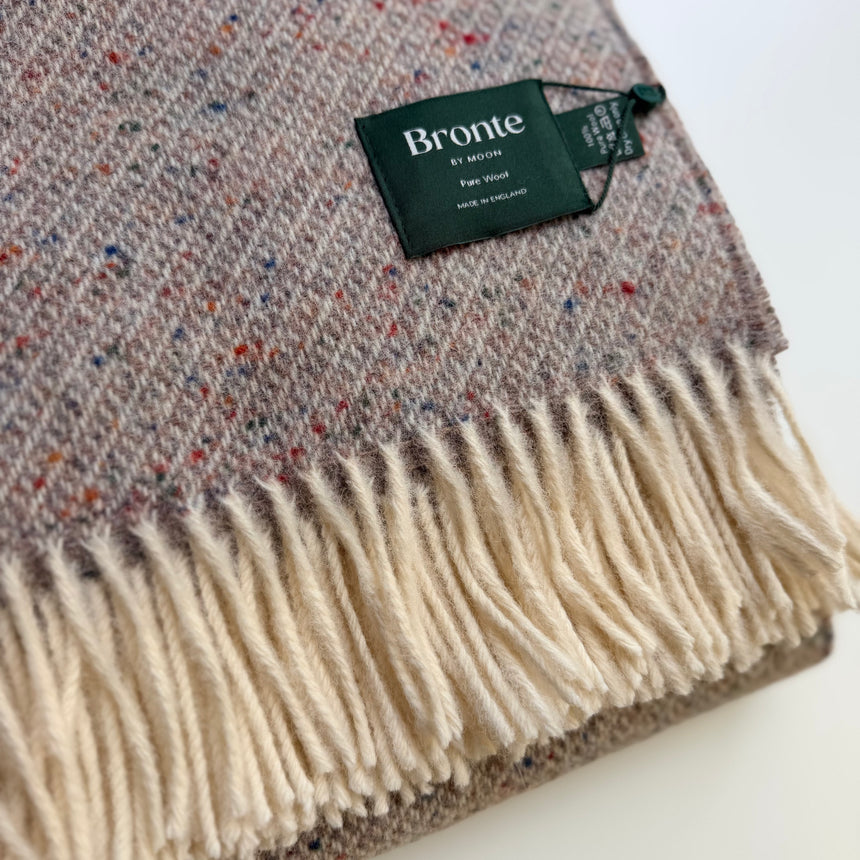 Bronte By Moon Donegal Pure New Wool Throw, Oatmeal