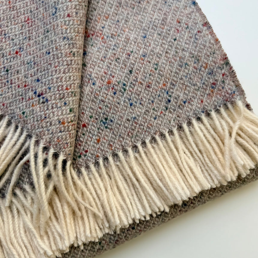 Bronte By Moon Donegal Pure New Wool Throw, Oatmeal