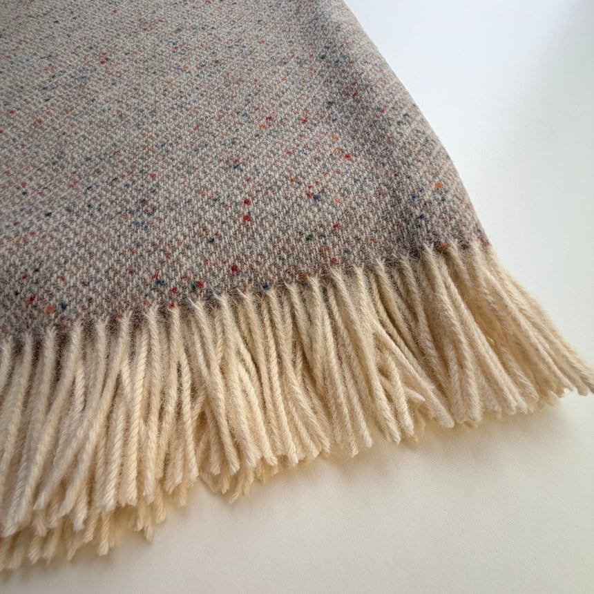 Bronte By Moon Donegal Pure New Wool Throw, Oatmeal