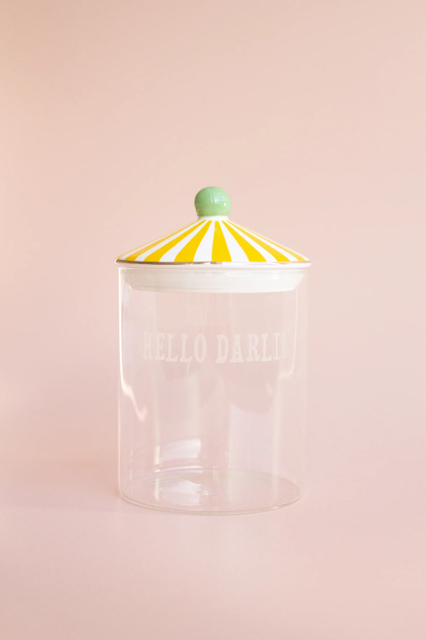 Yvonne Ellen Medium Glass Storage Jar, Hello Darling