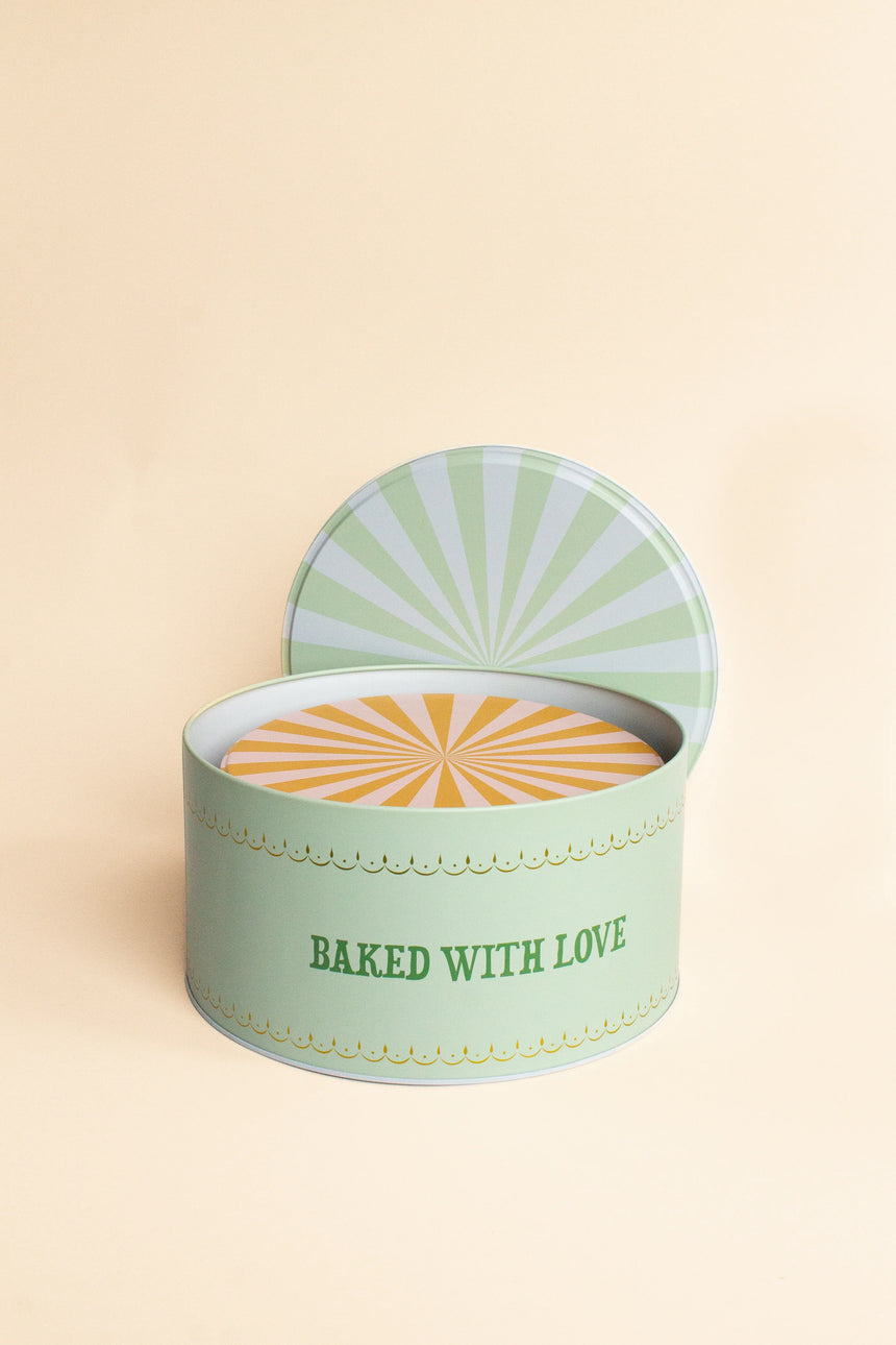 Yvonne Ellen Round Cake Tins, Slogan (Set Of 2 )