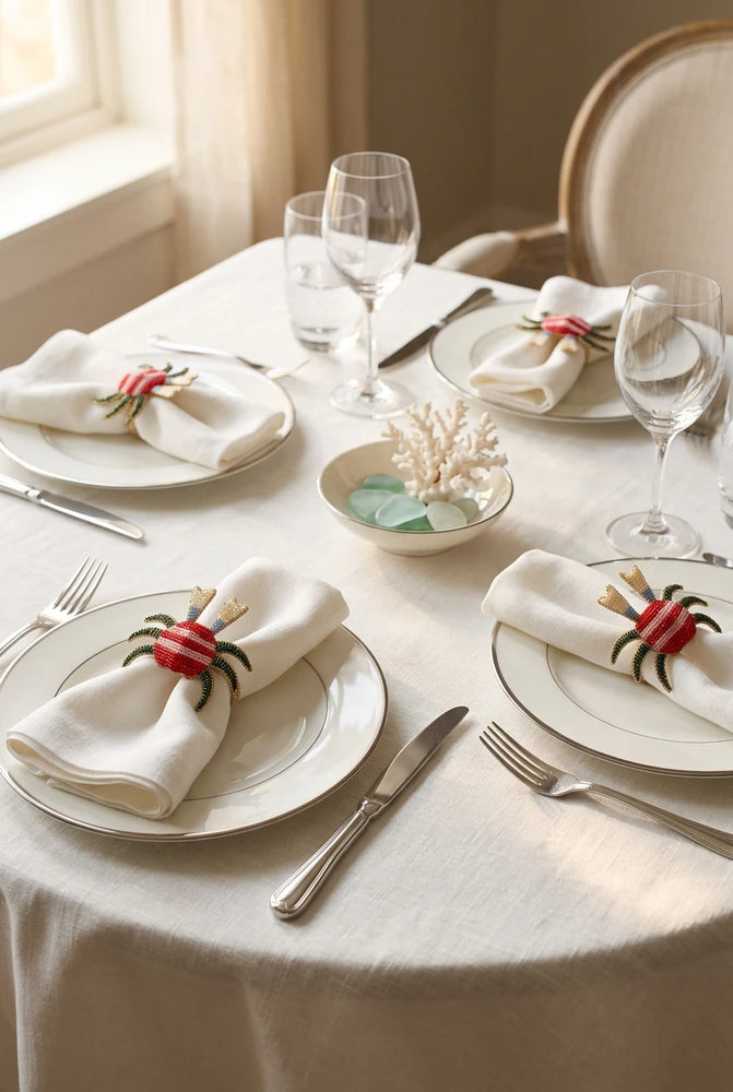 Yvonne Ellen Beaded Crab Napkin Rings