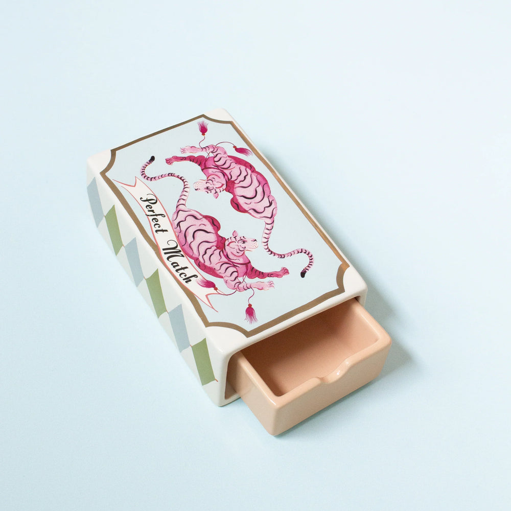 Yvonne Ellen Tiger Matchbox Trinket Box