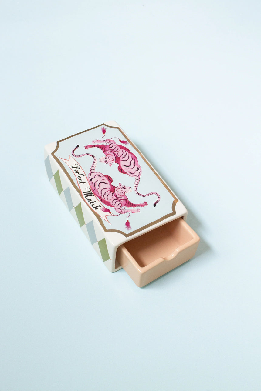 Yvonne Ellen Tiger Matchbox Trinket Box
