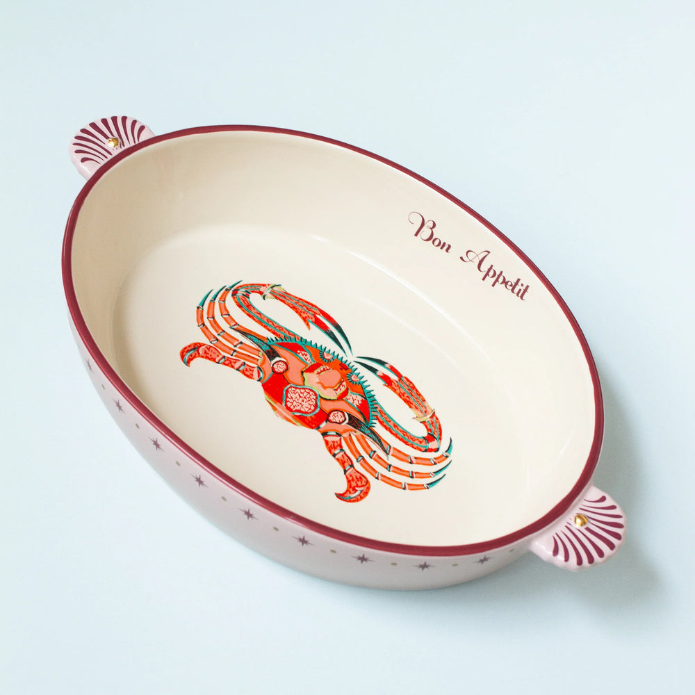 Yvonne Ellen Crab Oval Ceramic  Roaster