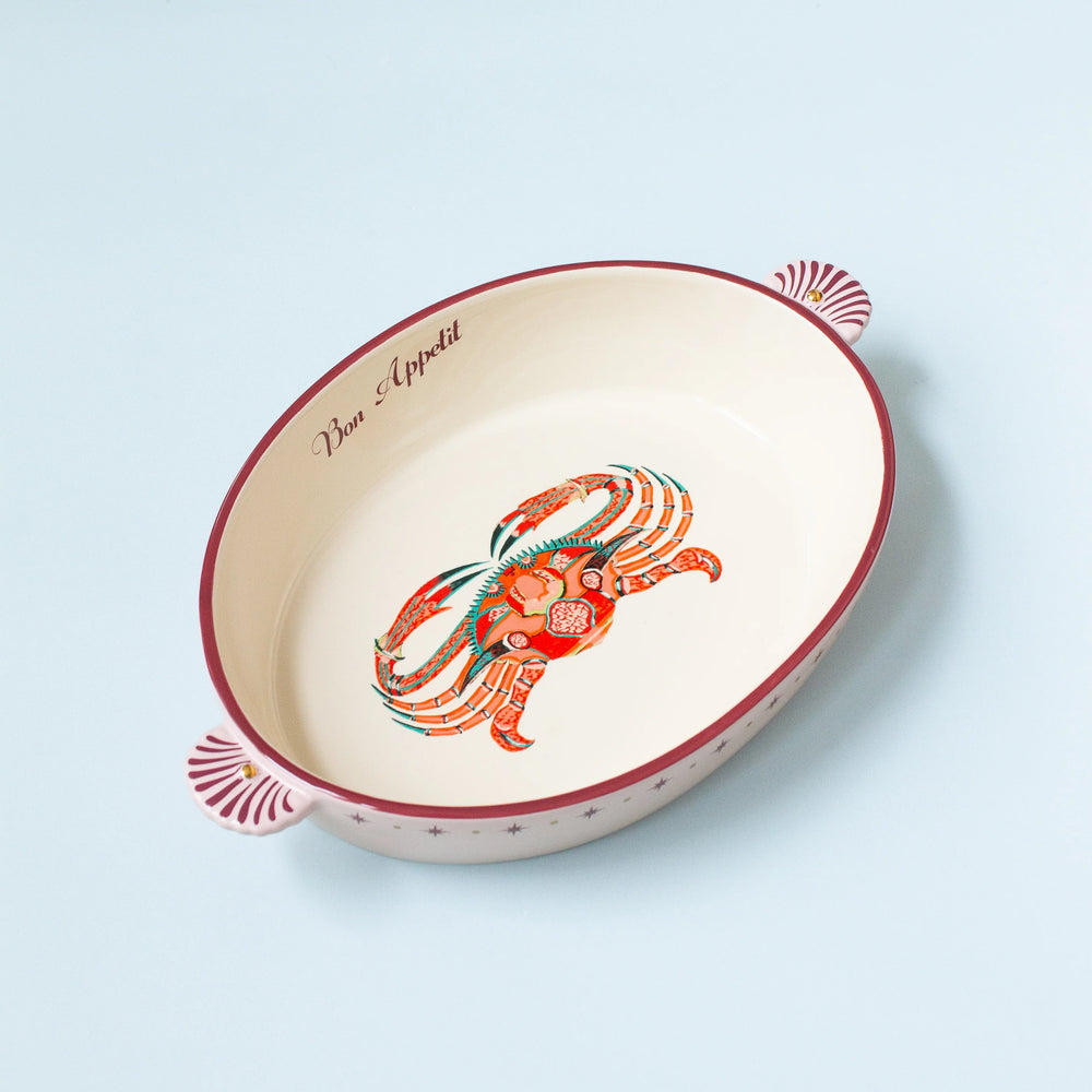 Yvonne Ellen Crab Oval Ceramic  Roaster