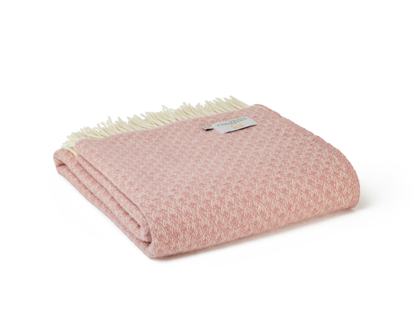 Tweedmill Isobel Crescent Pure New Wool Throw, Dusky Pink