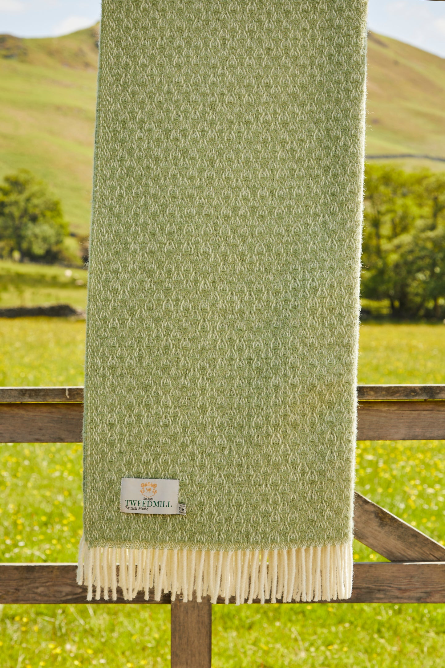 Tweedmill Isobel Crescent Pure New Wool Throw, Fern