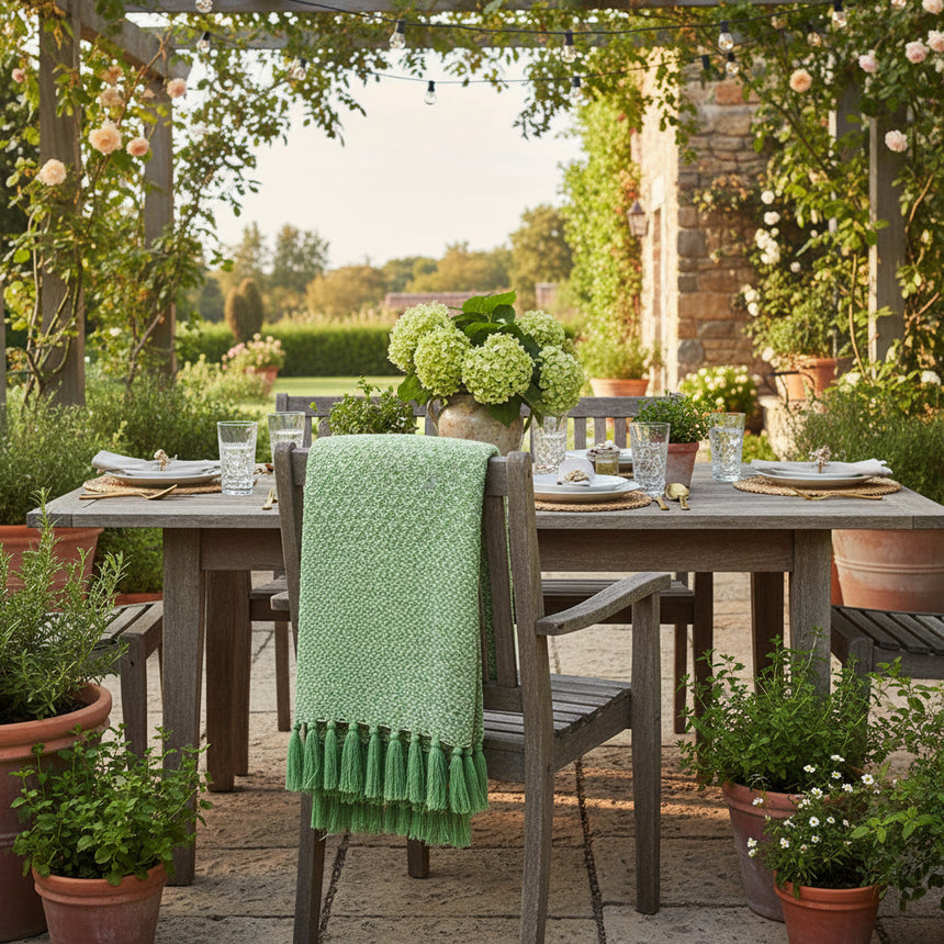 Walton & Co Carnival Recycled Cotton Throw, Green