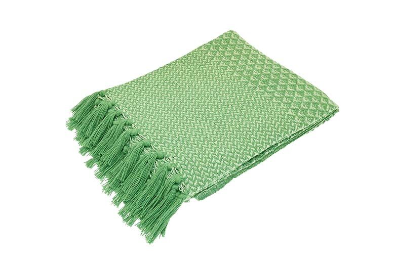 Walton & Co Carnival Recycled Cotton Throw, Green