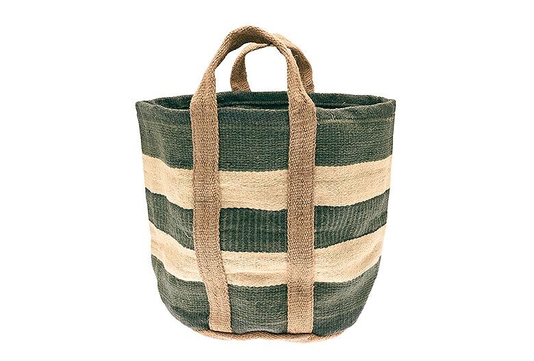 Walton & Co Natural Jute Basket, Slate Blue