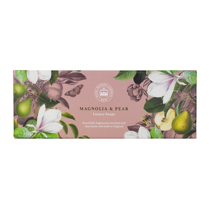 The English Soap Company Kew Gardens, Magnolia & Pear Triple Soap Gift Box
