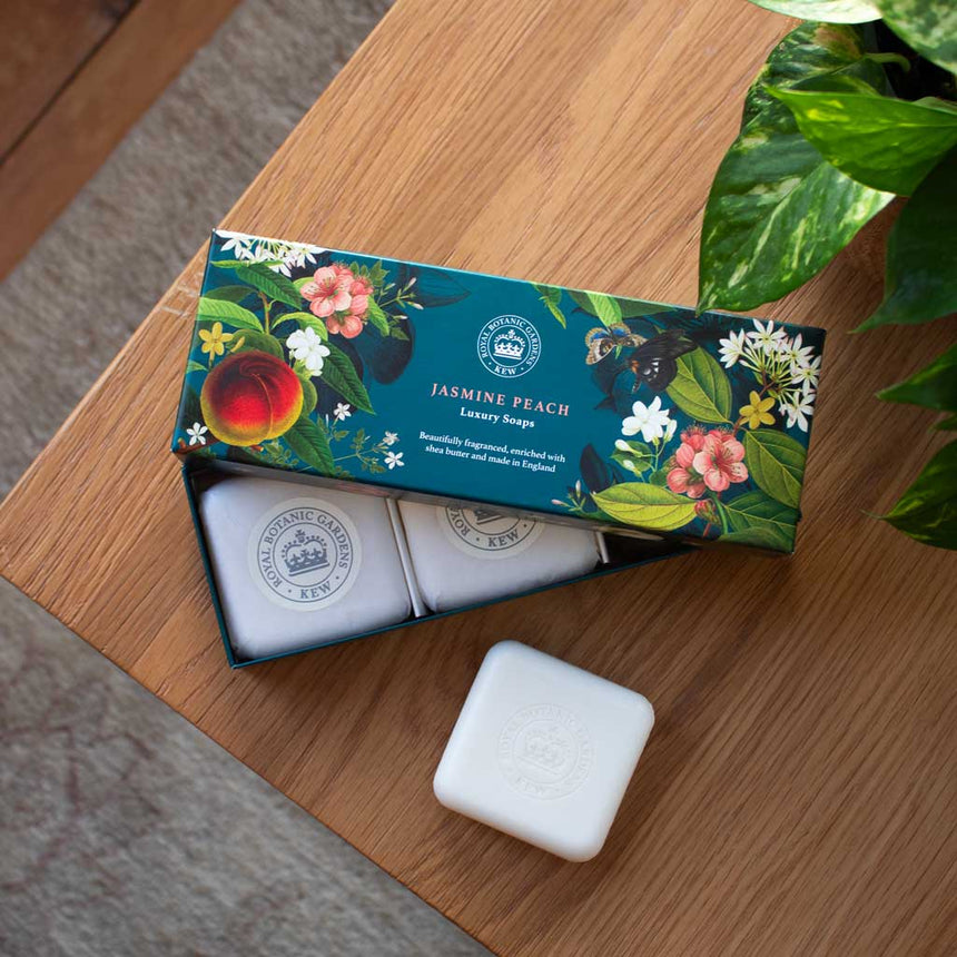 The English Soap Company Kew Gardens, Jasmine Peach Triple Soap Gift Box