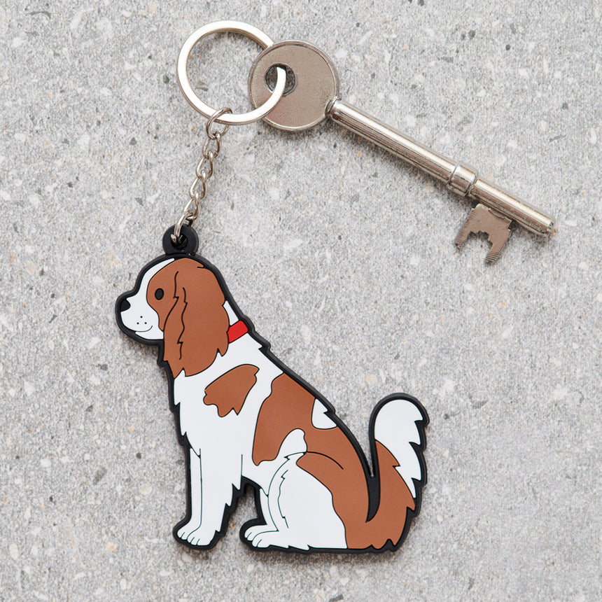 Sweet William King Charles Cavalier Keyring