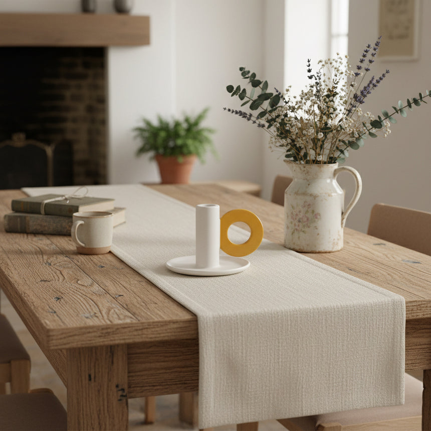 Caroline Gardner Cream & Mustard Candle Holder