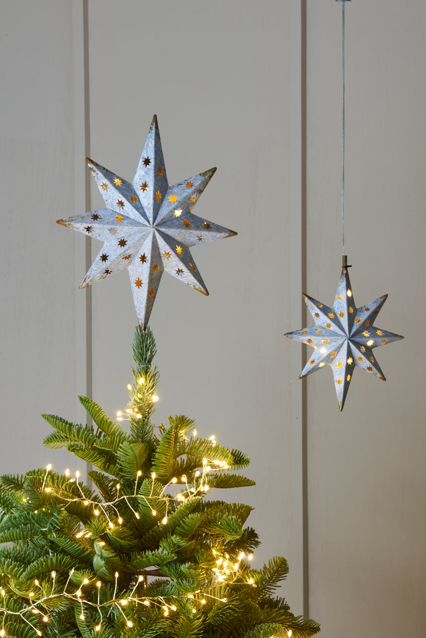 LED Metal Hanging Star Light, White