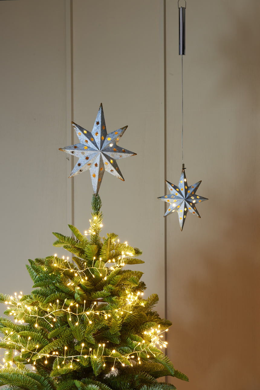 LED Metal Hanging Star Light, White