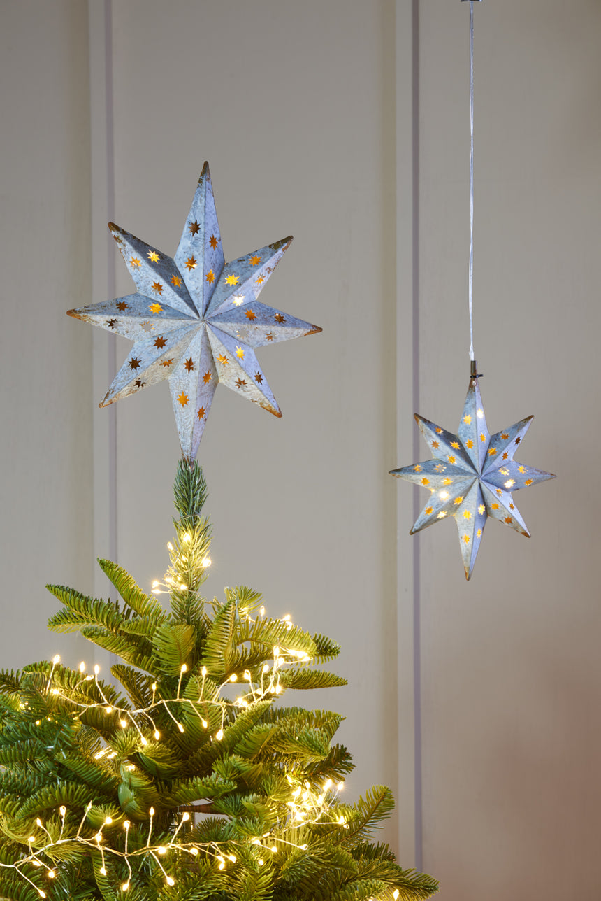 LED Metal Hanging Star Light, White