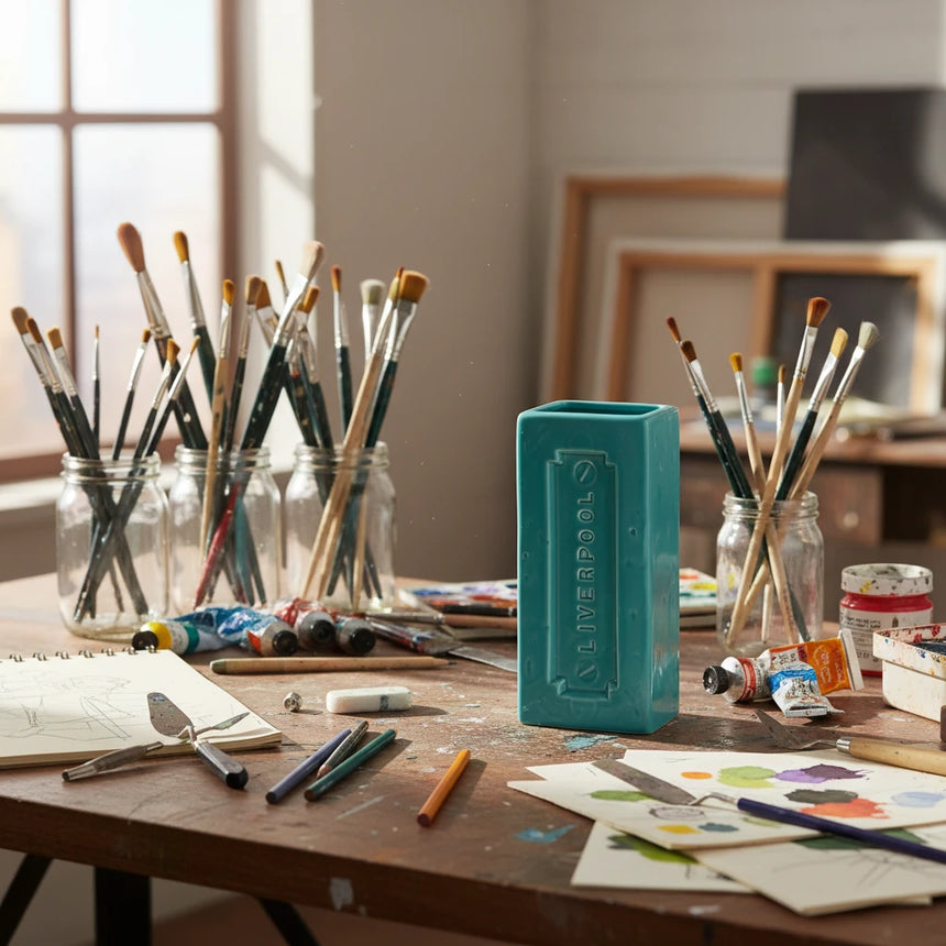 Liverpool Brick Vase, Turquoise