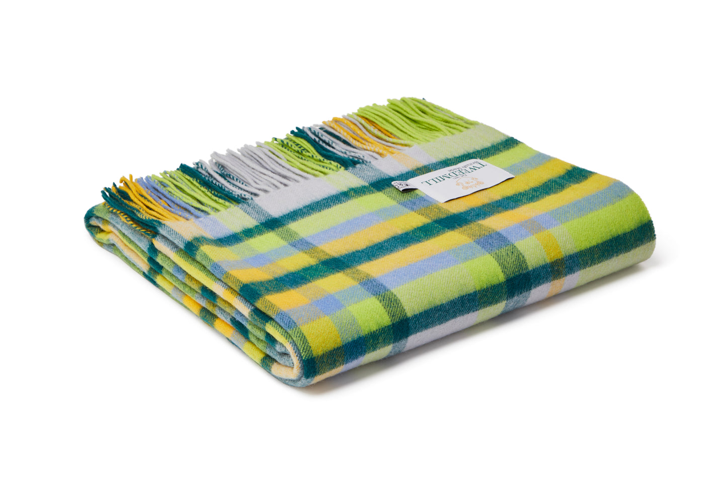 Tweedmill Lambswool Throw, Bright Check, Citrus