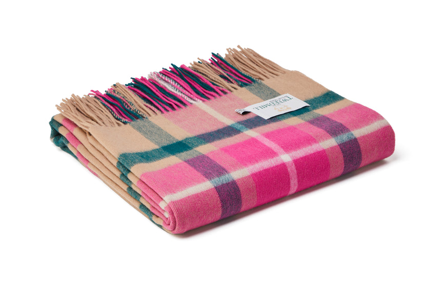 Tweedmill Lambswool Throw, Bright Check, Ella