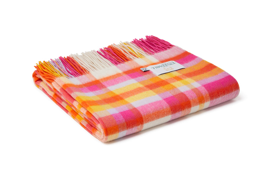 Tweedmill Lambswool Throw, Bright Check Rio