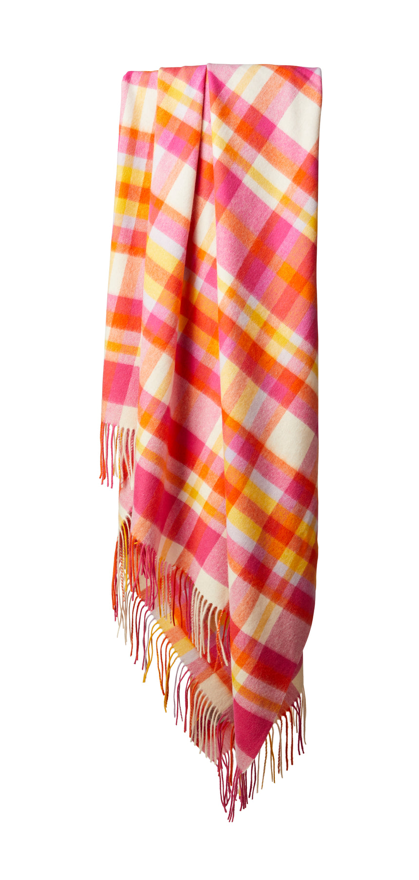 Tweedmill Lambswool Throw, Bright Check Rio