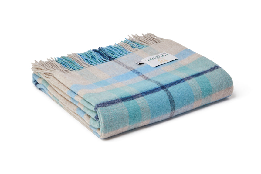 Tweedmill Lambswool Throw, Bright Check, Skye