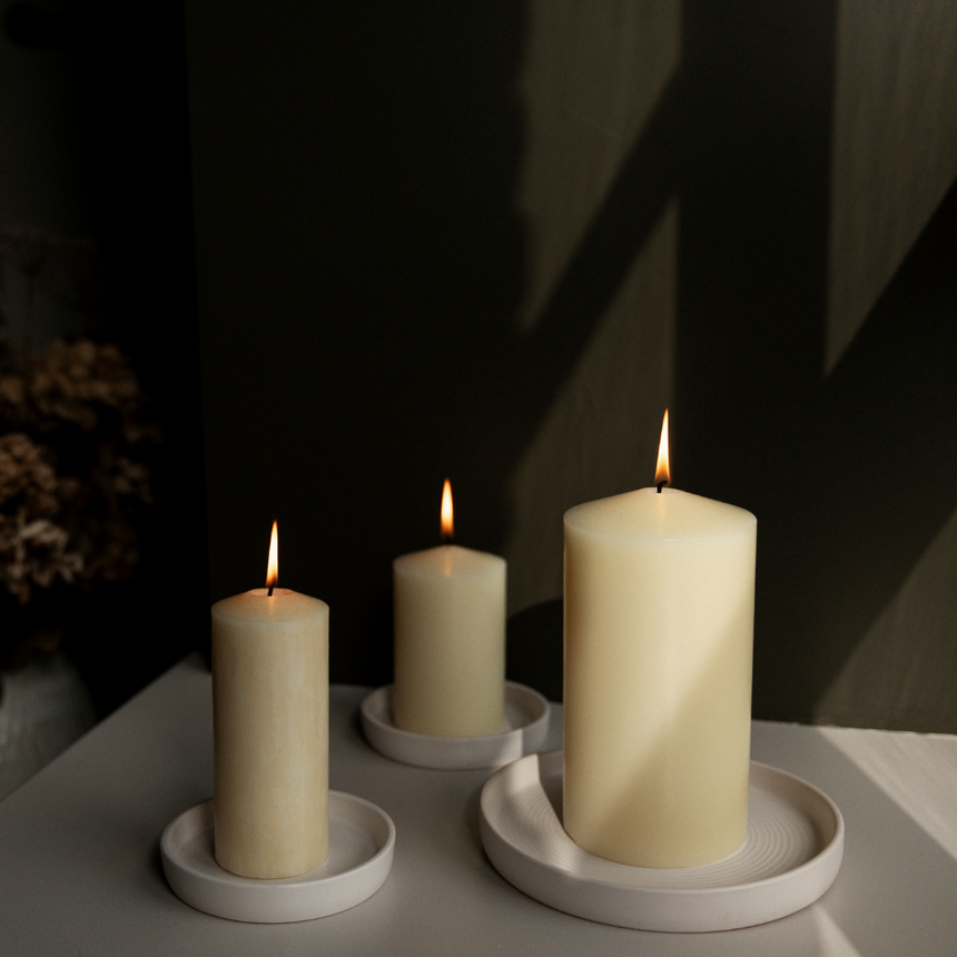 St Eval White Candle Plate