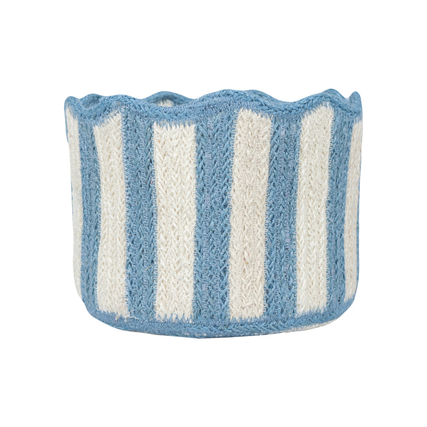 The Braided Rug Company Tulip Basket, Light Blue