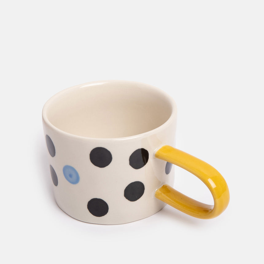 Caroline Gardner Ceramic Mug, Blue Accent Dot