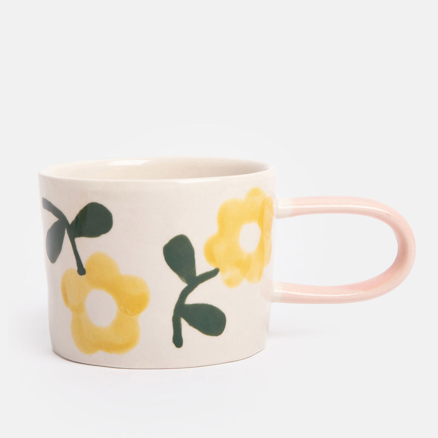 Caroline Gardner Ceramic Mug, Yellow Daisies