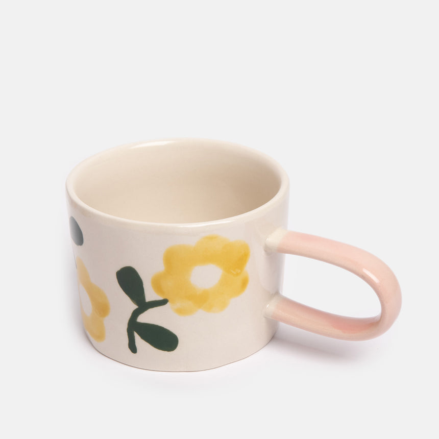 Caroline Gardner Ceramic Mug, Yellow Daisies