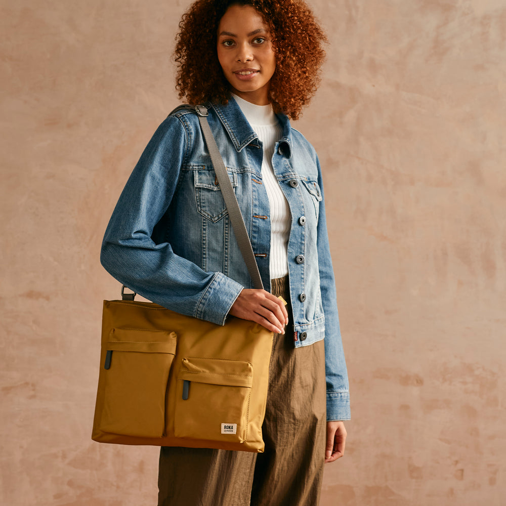 Roka London Moorgate M Tote Bag, Corn (Recycled Nylon )