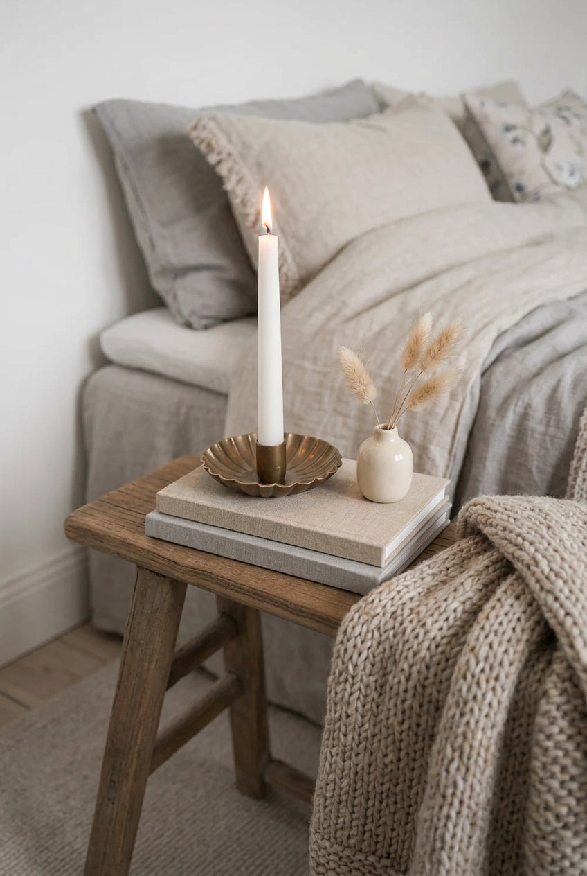 Morgan Wright Scalloped Metal Candle Holder