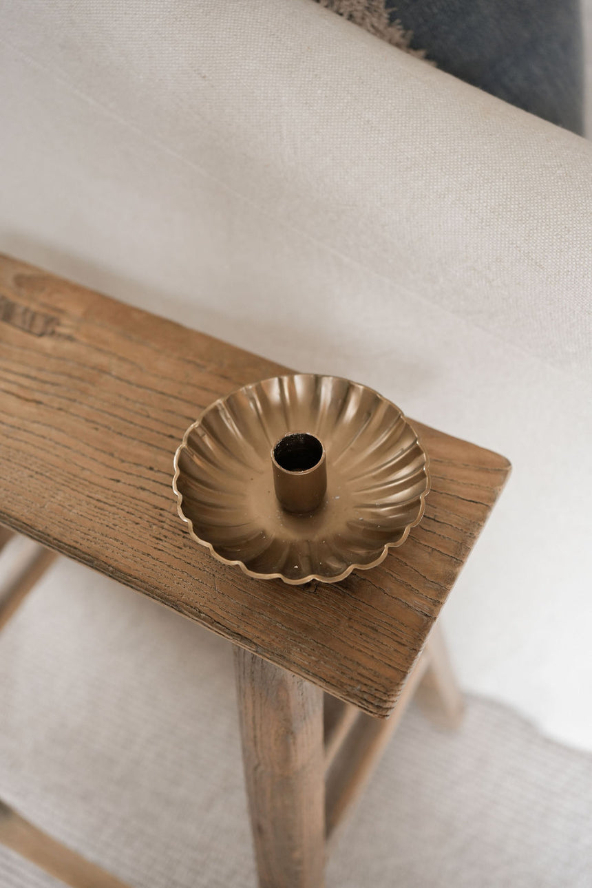 Morgan Wright Scalloped Metal Candle Holder
