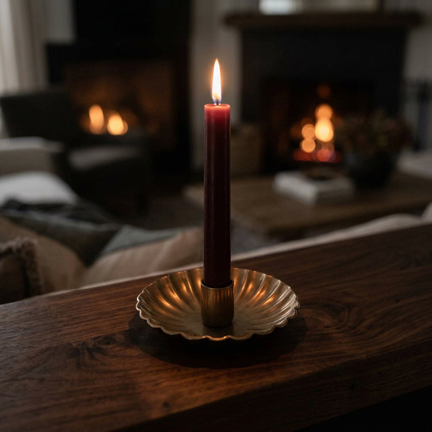Morgan Wright Scalloped Metal Candle Holder