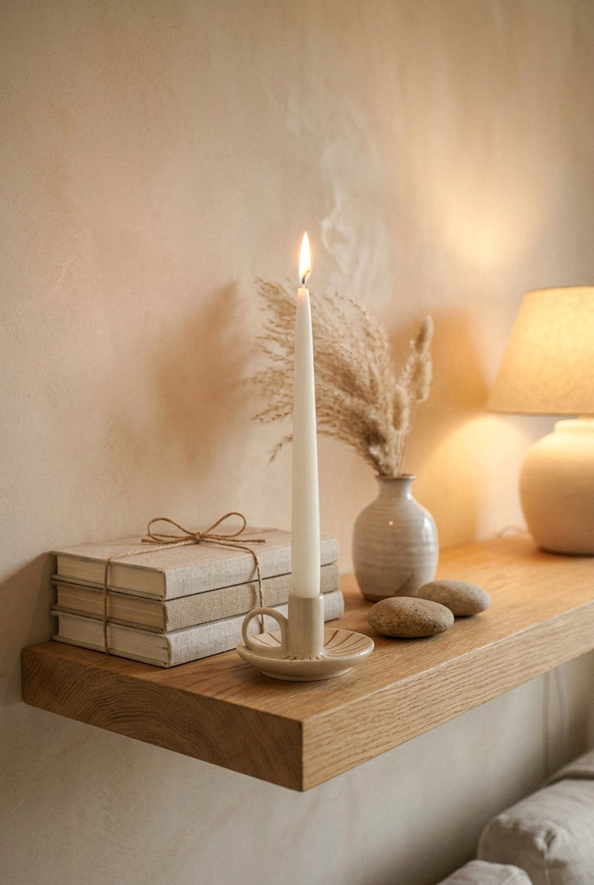 Morgan Wright Wee Willy Winkee Ceramic Candle Holder, Ginger Pinstripe