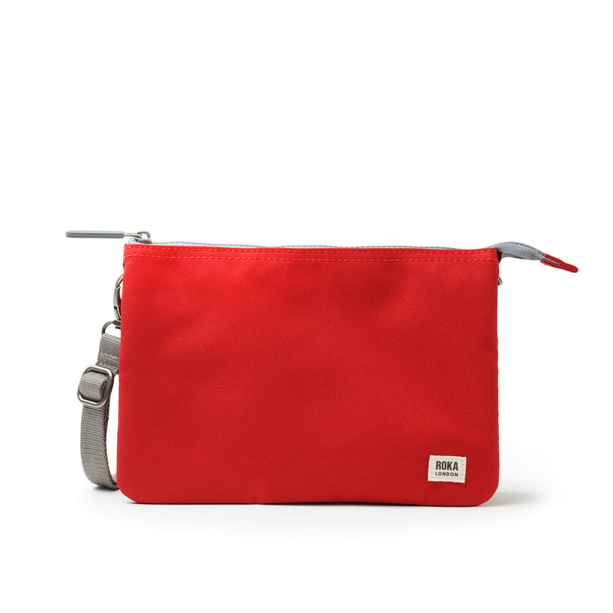 Roka London Carnaby Crossbody Bag, Mars Red (Sustainable Canvas)