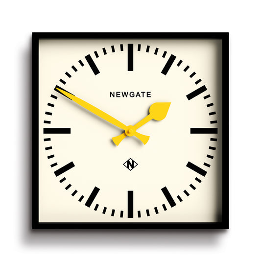 Newgate Number Five Railway Wall Clock, Yellow Hands