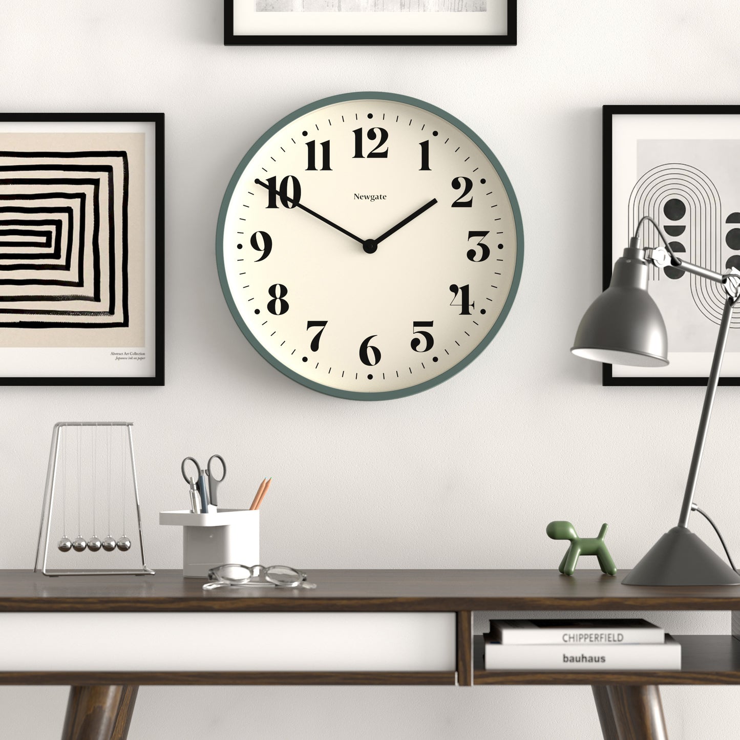 Newgate Number Two Wall Clock, Asparagus Green