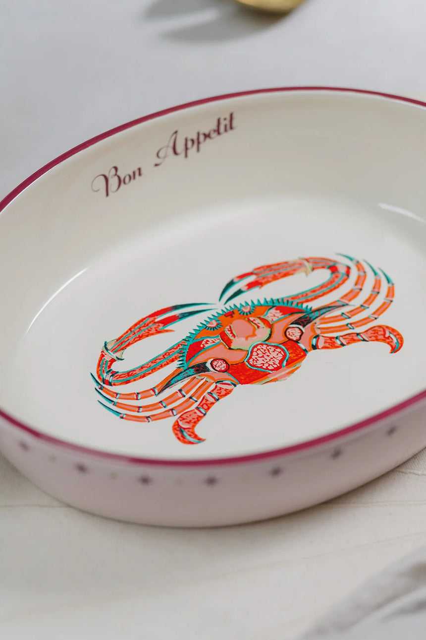 Yvonne Ellen Crab Oval Ceramic  Roaster