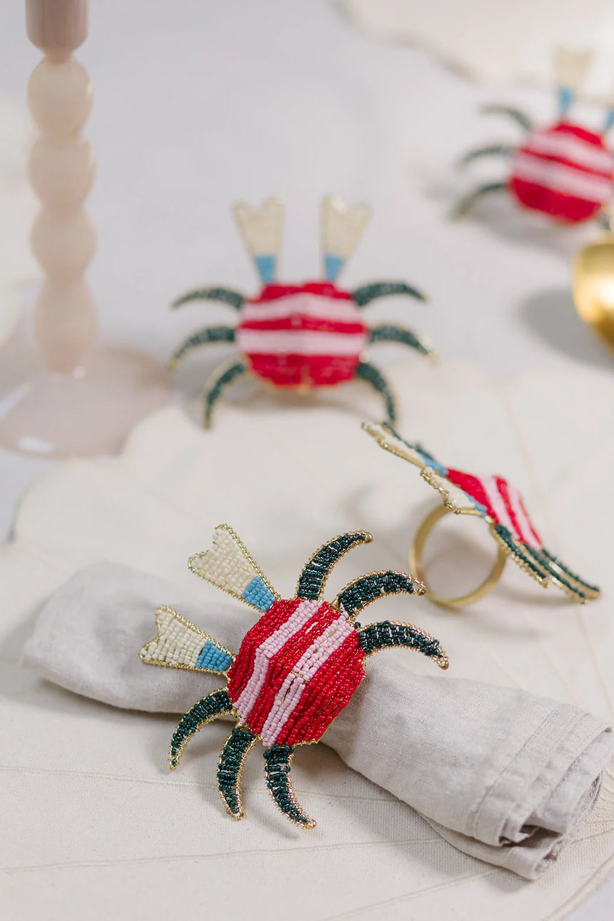 Yvonne Ellen Beaded Crab Napkin Rings