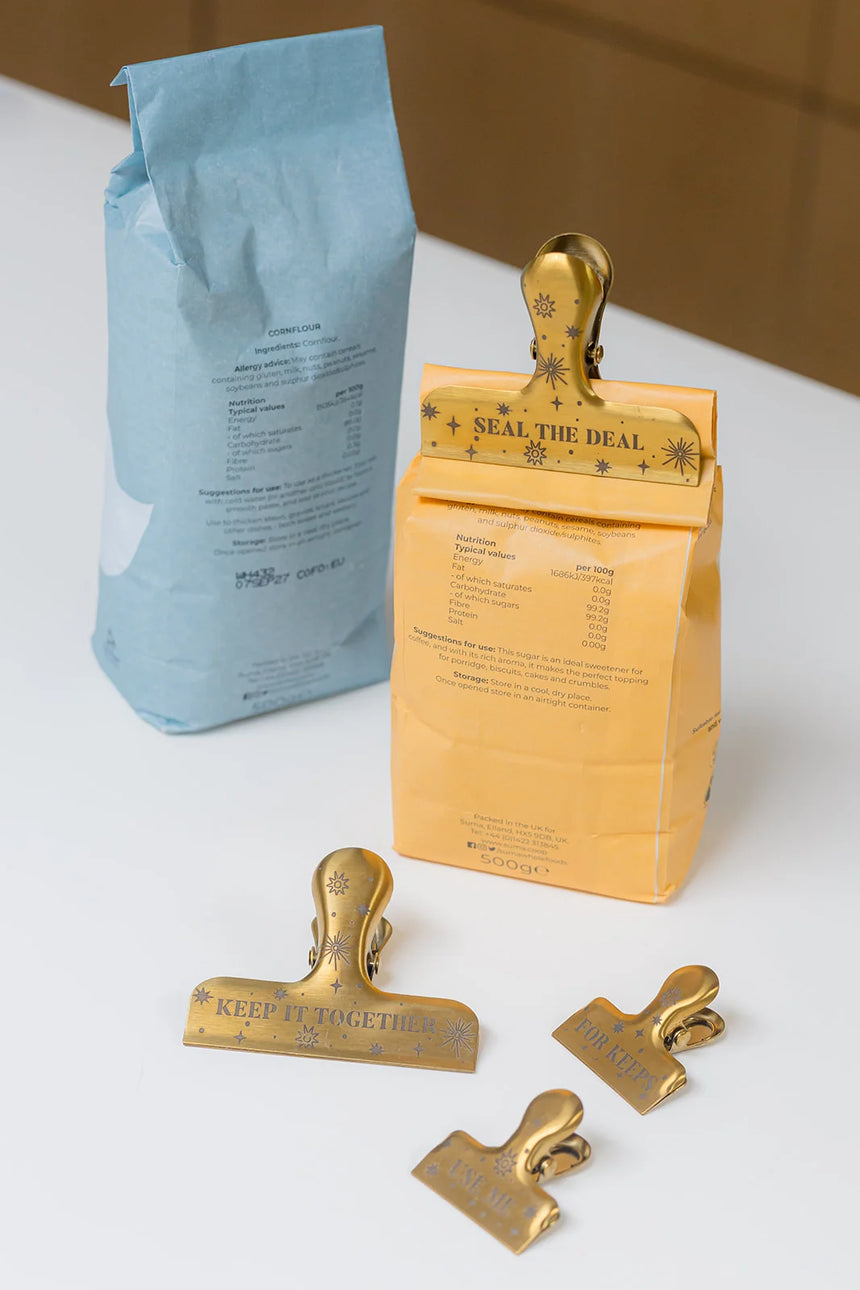 Yvonne Ellen Gold Finished Engraved Bag Clips